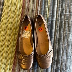 Clark’s Bronze Slip-on Flats 11